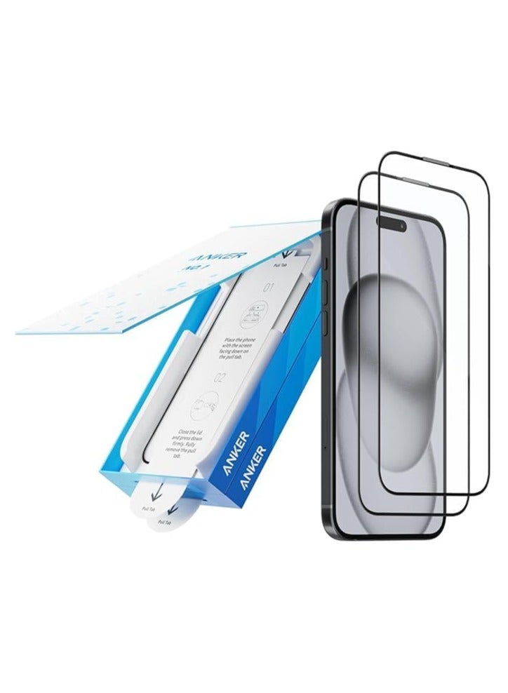 Anker - Easy Fit HD Screen Protector, Ultra-Durable and Thin ShieldX Protection, Dust-and Fingerprint-Free with Extended Coverage, Fast and Easy Installation, 6.9-Inch for iPhone 16 Pro Max (2-Pack) - Image 1