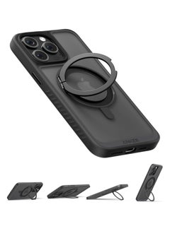 Anker Magnetic Phone Case for iPhone 15 Pro Max Case, Anti-Slip and Drop-Proof Protective Cover with 360° Ring Stand, iPhone Case Compatible with MagSafe, Exclusively Designed Black  - Image 1