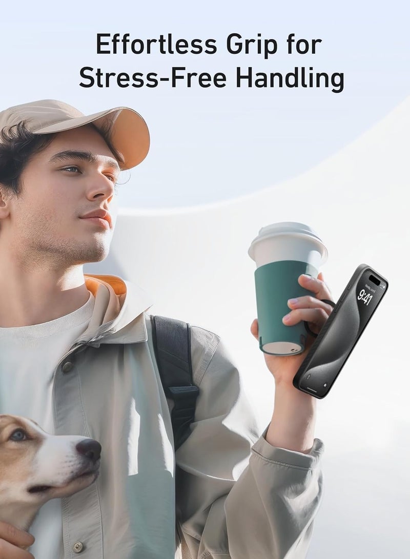 Anker - Magnetic Phone Case for iPhone 15 Pro Max Case, Anti-Slip and Drop-Proof Protective Cover with 360° Ring Stand, iPhone Case Compatible with MagSafe, Exclusively Designed for iPhone 15 Pro Max Black - Image 1