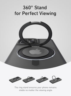Anker Magnetic Phone Case for iPhone 15 Pro Max Case, Anti-Slip and Drop-Proof Protective Cover with 360° Ring Stand, iPhone Case Compatible with MagSafe, Exclusively Designed Black  - Image 2