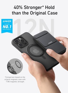 Anker Magnetic Phone Case for iPhone 15 Pro Max Case, Anti-Slip and Drop-Proof Protective Cover with 360° Ring Stand, iPhone Case Compatible with MagSafe, Exclusively Designed Black  - Image 3