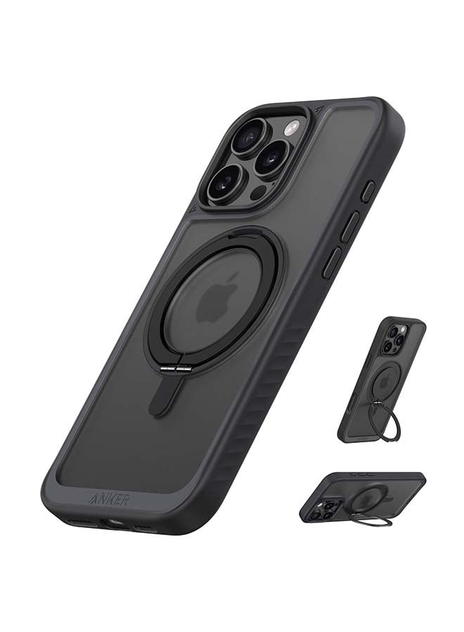 Anker - Ultra Magnetic for iPhone 16 Pro Case with Sturdy 360° Ring Stand, Military-Grade Shockproof iPhone 16 Pro Kickstand Compatible with MagSafe Black - Image 1
