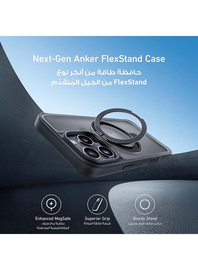 Anker - Ultra Magnetic for iPhone 16 Pro Case with Sturdy 360° Ring Stand, Military-Grade Shockproof iPhone 16 Pro Kickstand Compatible with MagSafe Black - Image 1
