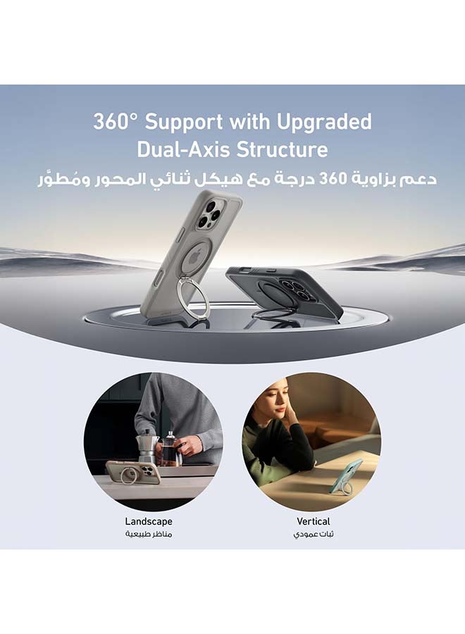 Anker - Ultra Magnetic for iPhone 16 Pro Case with Sturdy 360° Ring Stand, Military-Grade Shockproof iPhone 16 Pro Kickstand Compatible with MagSafe Black - Image 1