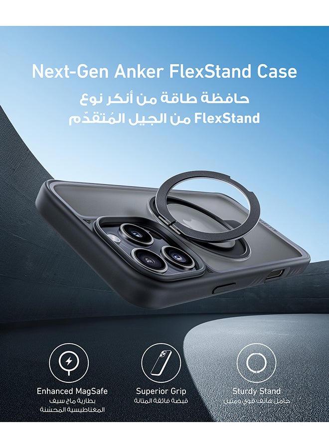 Anker Ultra Magnetic for iPhone 16 Pro Case with Sturdy 360° Ring Stand, Military-Grade Shockproof iPhone 16 Pro Kickstand Compatible with MagSafe Black  - Image 2