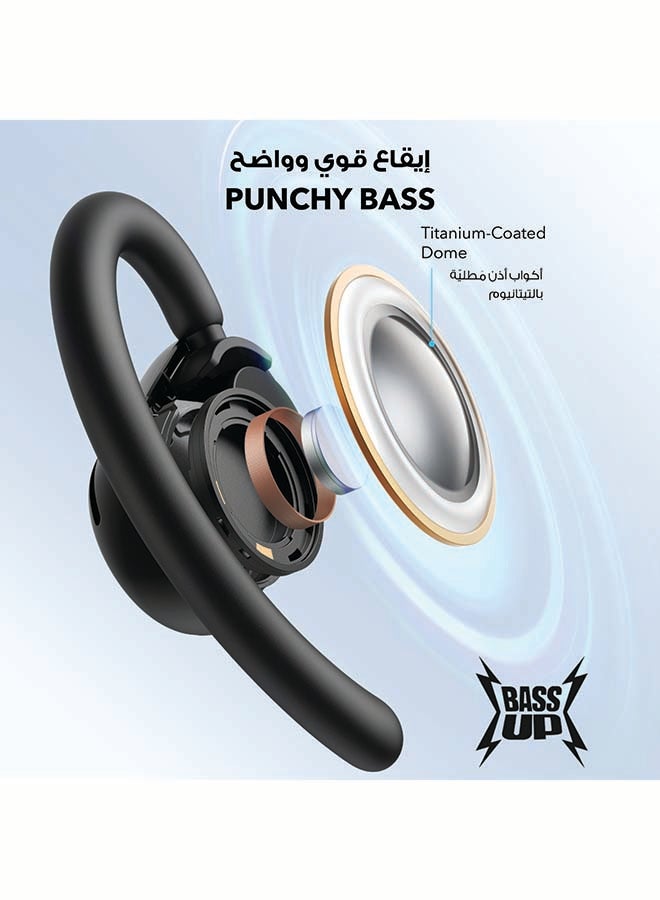 سماعات أذن مفتوحة V20i من Anker، خطافات أذن قابلة للتعديل، مريحة للغاية، ملاءمة محكمة، صوت جهير عميق، مكالمات واضحة، IP55، مصابيح LED، وقت تشغيل 36 ساعة، سماعات أذن بلوتوث 5.4، اتصال متعدد النقاط