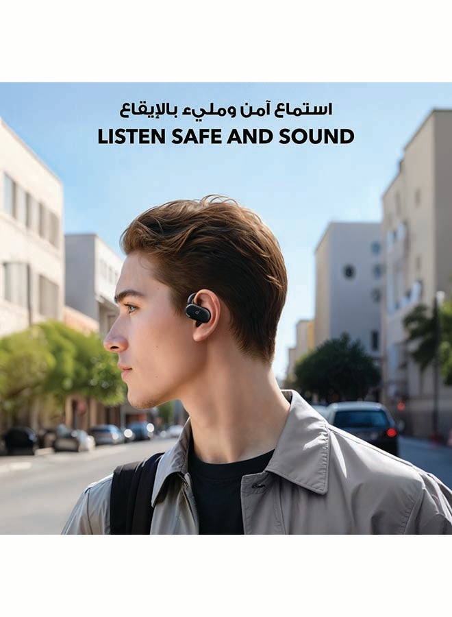 سماعات أذن مفتوحة V20i من Anker، خطافات أذن قابلة للتعديل، مريحة للغاية، ملاءمة محكمة، صوت جهير عميق، مكالمات واضحة، IP55، مصابيح LED، وقت تشغيل 36 ساعة، سماعات أذن بلوتوث 5.4، اتصال متعدد النقاط