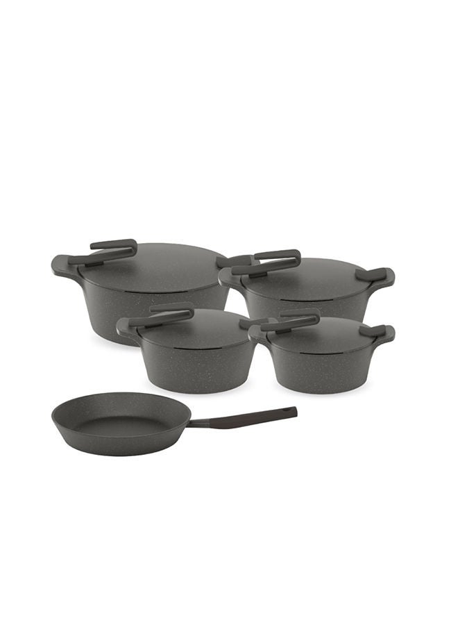 PYREX 9 Piece Cookware Set Artisan (18-22-26-30) Frying Pan 26 Cm Grey Pot(18-22-26-30) Frying Pan 26 Cmcm 