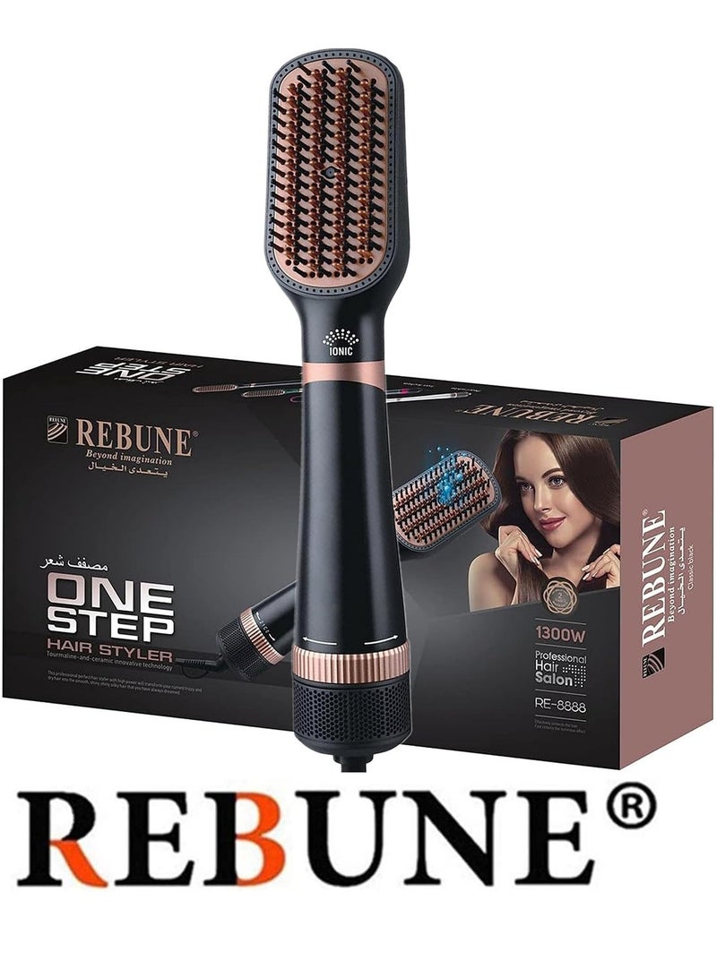 ريبون مجفف شعر ومكثف هواء ساخن 1300 واط ومصفف شعر بفرشاة هواء ساخن - Image 1