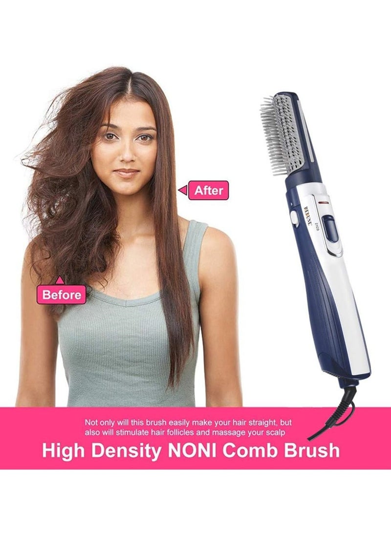 ريبون Original RE-2025-2 Electric Hair Styler Brush 3 In 1 Hot Air Styler With 2 Attachment 1200W UAE Plug Blue/White  - Image 4