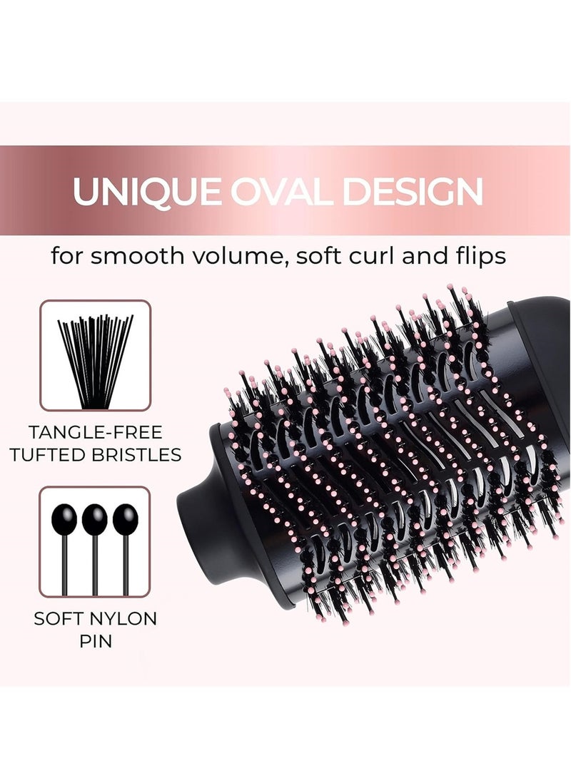 REBUNE - RE-2512 Hair Dryer Brush 1200W 5 In 1 Hot Air Styler Negative Ion Blow Dryer for Hair Styling Drying Volumizing and Curling with Ion Care High-Speed Motor Hair Styler Black/Gold - Image 1