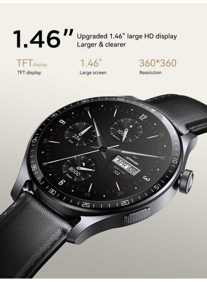 JOYROOM 350 mAh JR-FC2 Pro 48mm Stylish Smart Watch for Men & Women, 350mAh Classic Series – Bluetooth Calling, Fitness & Sleep Tracking, Heart Rate Monitor, Waterproof IP68, Multi-Language (Arabic/English), App Notifications Grey - Image 2