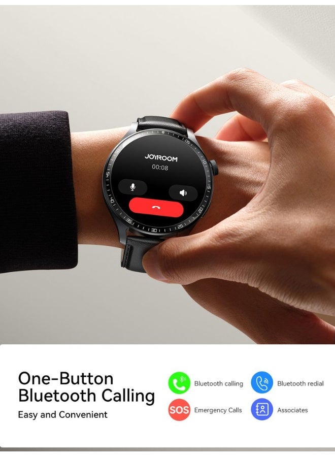 JOYROOM 350 mAh JR-FC2 Pro 48mm Stylish Smart Watch for Men & Women, 350mAh Classic Series – Bluetooth Calling, Fitness & Sleep Tracking, Heart Rate Monitor, Waterproof IP68, Multi-Language (Arabic/English), App Notifications Grey - Image 3