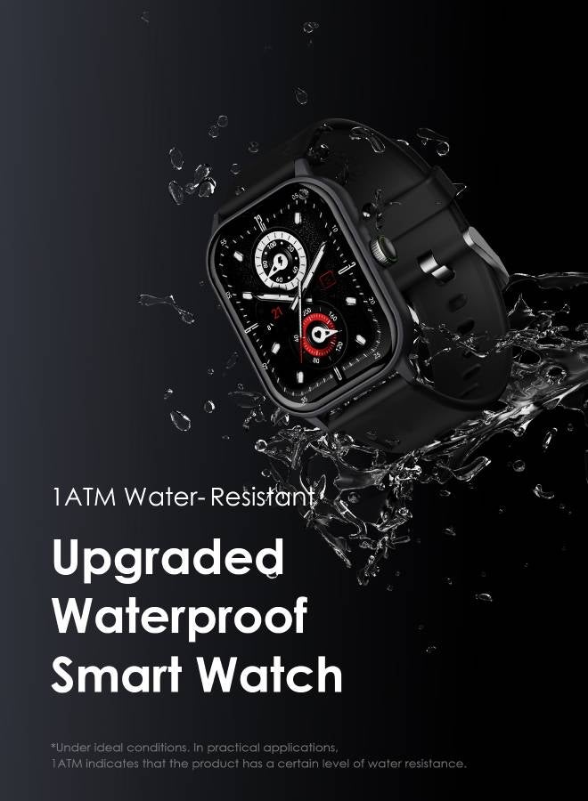 Oraimo - Watch 5 Bluetooth Call Smart Watch 2.01inch HD Display Fitness Watch, 300 mAh, Scratch-resistant &Anti-Explosion Tempered Glass Screen with 100+ Sports Modes & Blood Oxygen & Heart Rate Monitor, Waterproof Light Chrome Black - Image 1