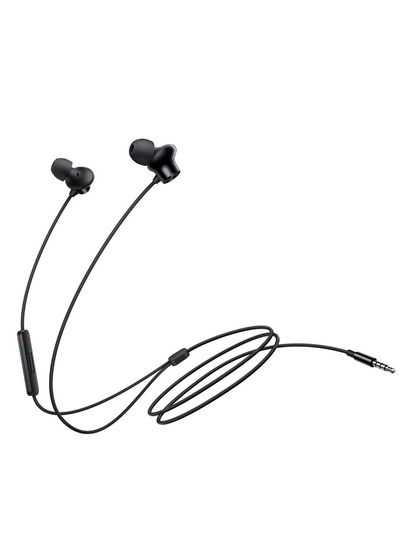 OnePlus - Nord Wired Earphones With Mic, 3.5mm Audio Jack, Enhanced Bass With 9.2mm Dynamic Drivers, In-Ear Wired Earphone Black - Image 1