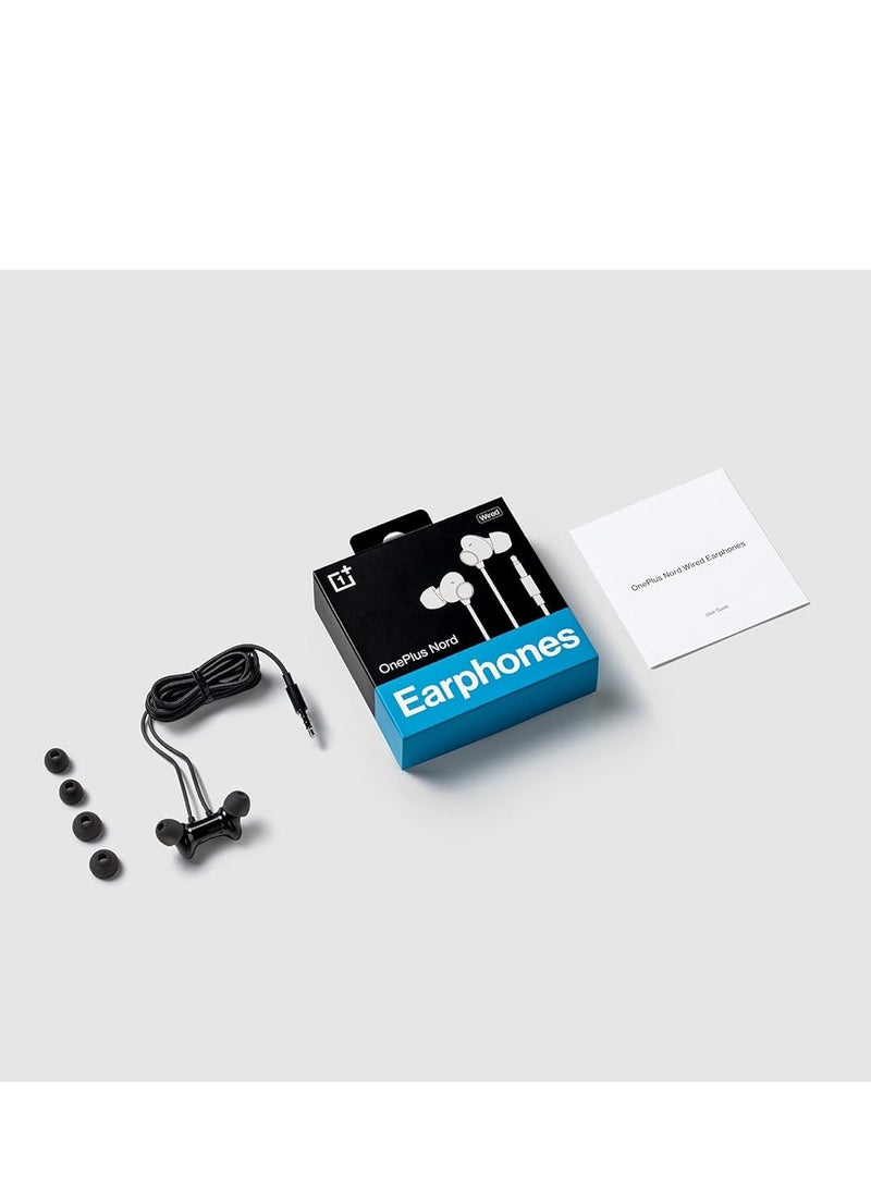 OnePlus - Nord Wired Earphones With Mic, 3.5mm Audio Jack, Enhanced Bass With 9.2mm Dynamic Drivers, In-Ear Wired Earphone Black - Image 1