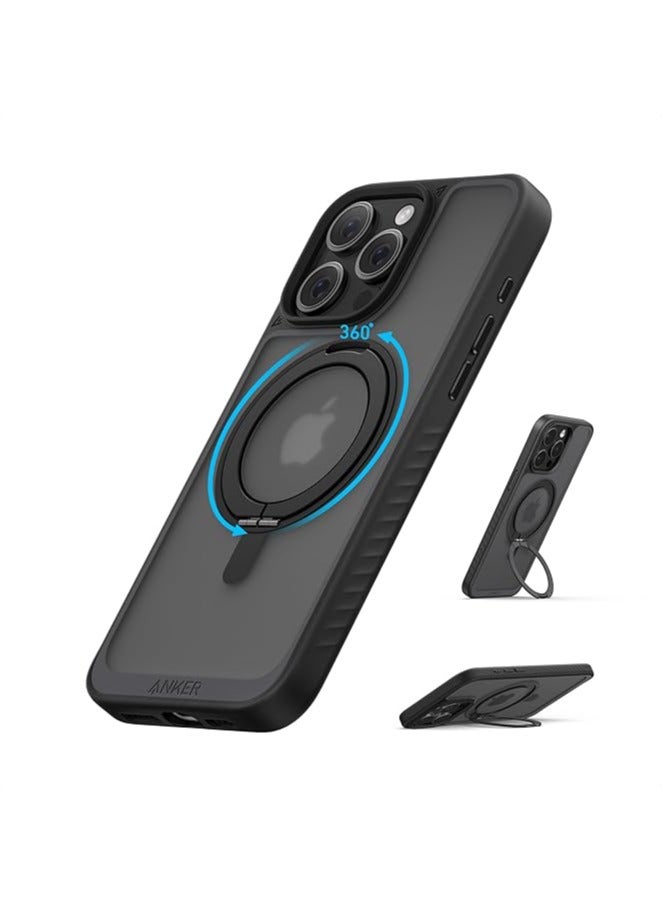 Anker Ultra Magnetic for iPhone 16 Pro Max Case with Sturdy 360° Ring Stand, Military-Grade Shockproof iPhone 16 Pro Max Kickstand Compatible with MagSafe(Black) Black  - Image 1