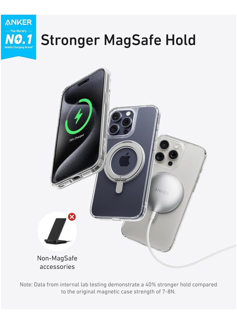 Anker Ultra Magnetic for iPhone 16 Pro Max Case with Sturdy 360° Ring Stand, Military-Grade Shockproof iPhone 16 Pro Max Kickstand Compatible with MagSafe(Black) Black  - Image 3