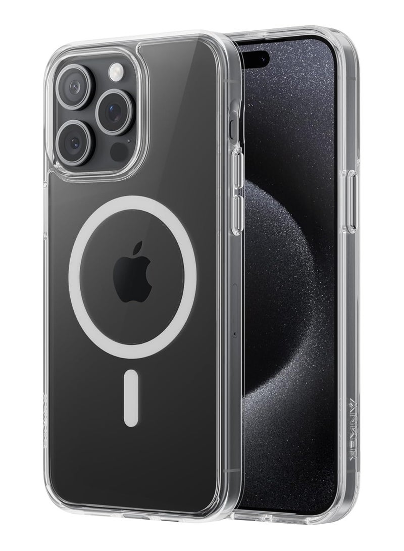 Anker - MagGo Clear Magnetic Phone Case Cover for iPhone 15 Pro Max, Ultra-Slim and Durable Protective Cover, iPhone Case Compatible with MagSafe, Clear Case Exclusively Designed for iPhone 15 Pro Max Clear - Image 1