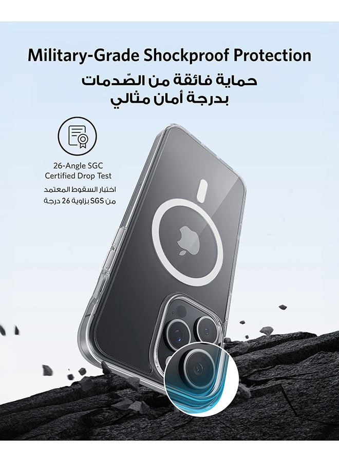 Anker for iPhone 16 Pro Case Cover, Compatible with MagSafe, Military-Grade Protection, Yellowing Resistant, Scratch-Resistant Back, Magnetic Phone Case for iPhone 16 Pro, Classic Series Clear  - Image 5