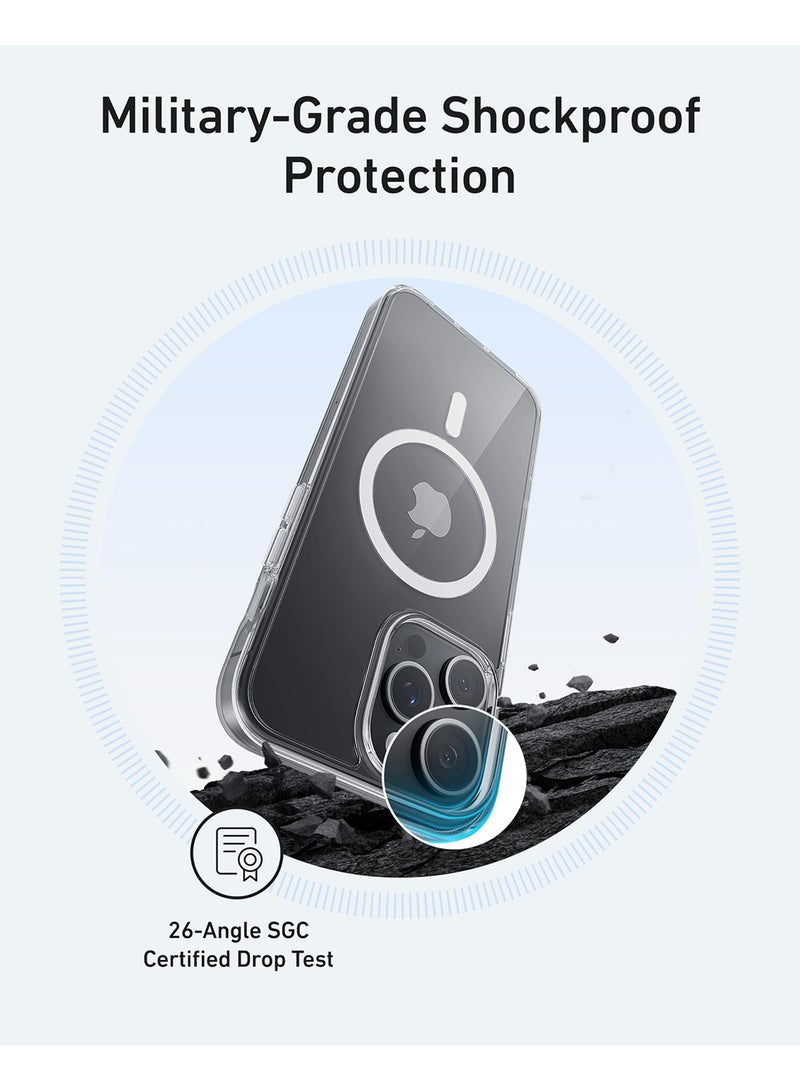 Anker for iPhone 16 Pro Max Case Cover, Compatible with MagSafe, Military-Grade Protection, Yellowing Resistant, Scratch-Resistant Back, Magnetic Phone Case for iPhone 16 Pro Max,Classic Series Clear  - Image 3