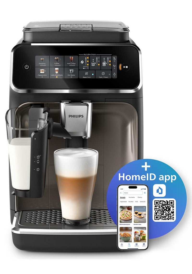 Philips Fully Automatic Espresso Machine Series 3300 - 6 Beverages, LatteGo, SilentBrew, Coloured Touch Display, Ceramic Grinder 1.8 L 1500 W EP3347/90 Black Chrome - Image 1