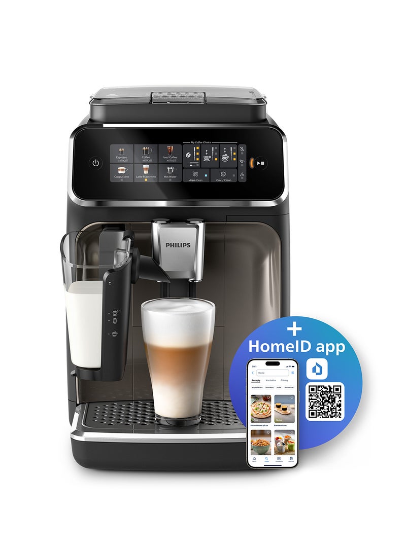 Philips Fully Automatic Espresso Machine Series 3300 - 6 Beverages, LatteGo, SilentBrew, Coloured Touch Display, Ceramic Grinder 1.8 L 1500 W EP3347/90 Black Chrome - Image 1
