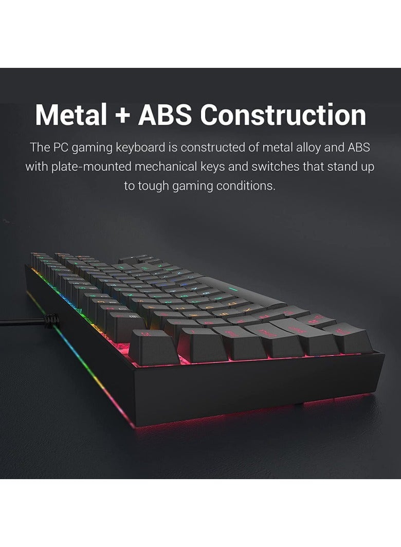 REDRAGON - 87-Key K552 Kumara RGB Mechanical Keyboard | Red Switches | Compact Design | Adjustable Backlighting - Image 1