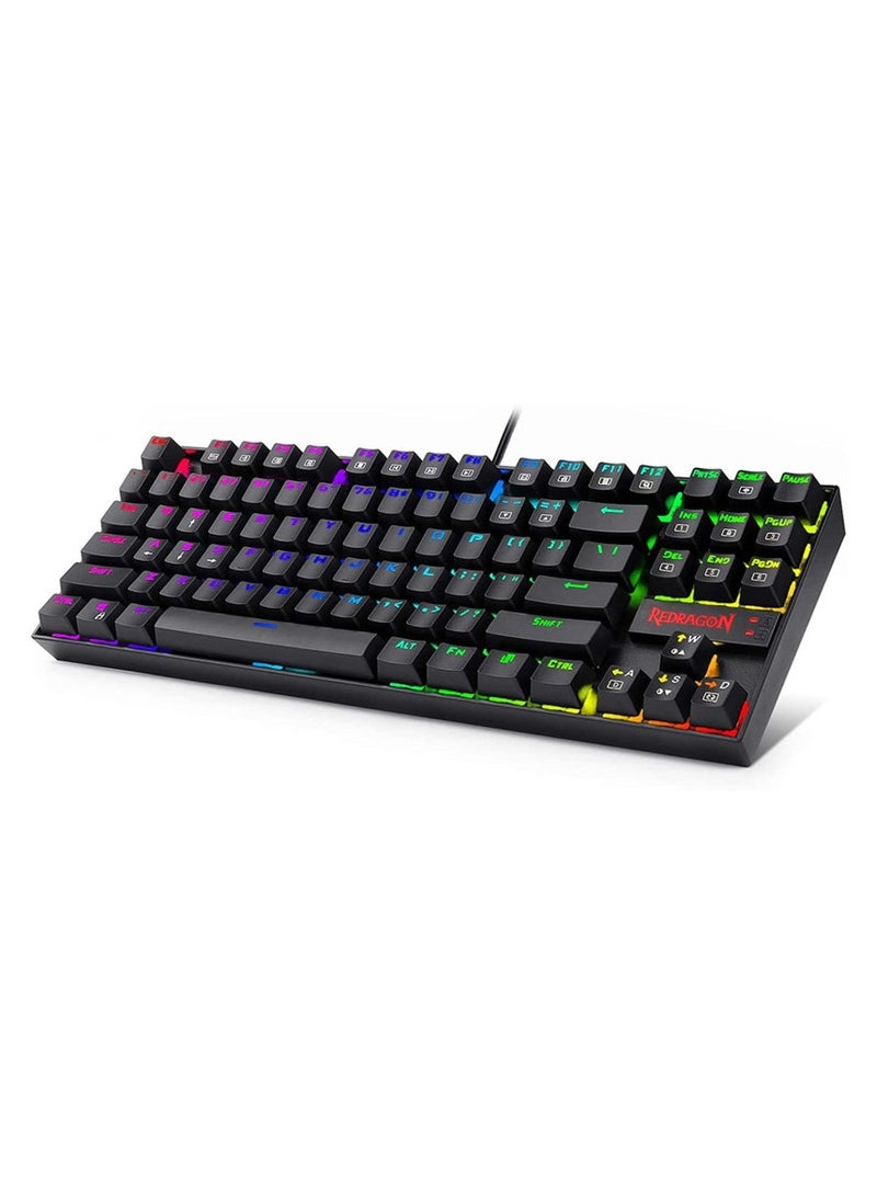 REDRAGON - 87-Key K552 Kumara RGB Mechanical Keyboard | Red Switches | Compact Design | Adjustable Backlighting - Image 1