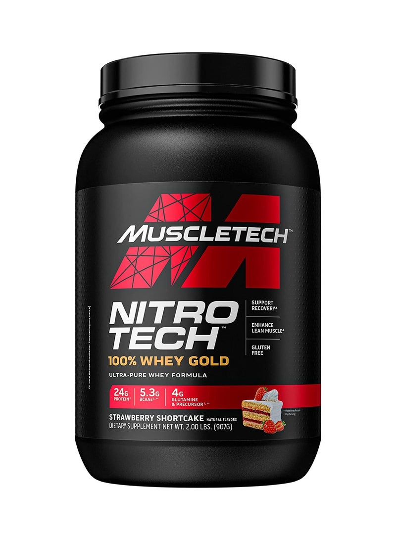 MuscleTech Nitro-Tech Whey Gold Protein Powder-Whey Protein Isolate Smoothie Mix Powder for Women And Men-Strawberry - 28 Serving - Image 1