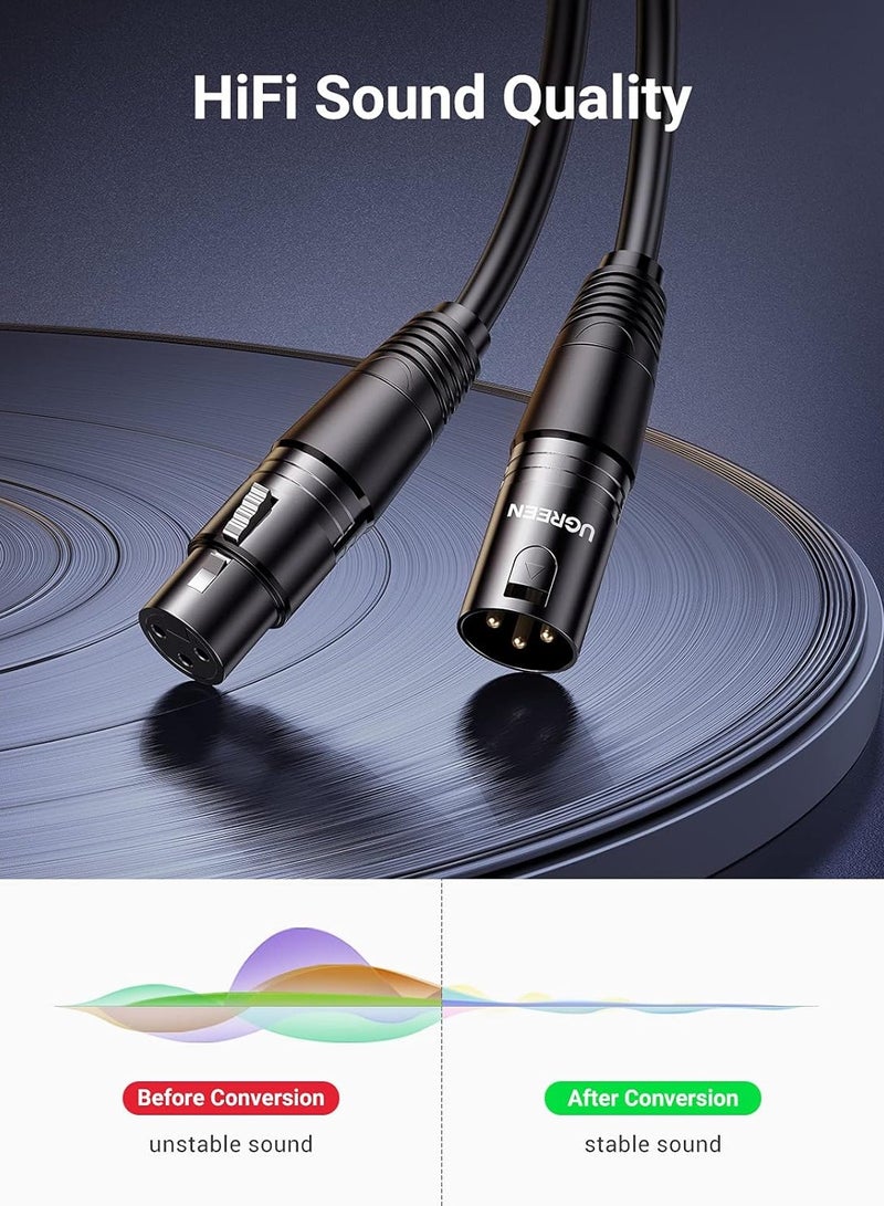 Ugreen UGREEN XLR Cable, Microphone XLR Male to Female Extension Cable XLR Jack Extender Cord for PA System, Studio Recorder, Amplifier, Mixer, Speaker System, or Professional Recording, Playing Live (5M) Black  - Image 4
