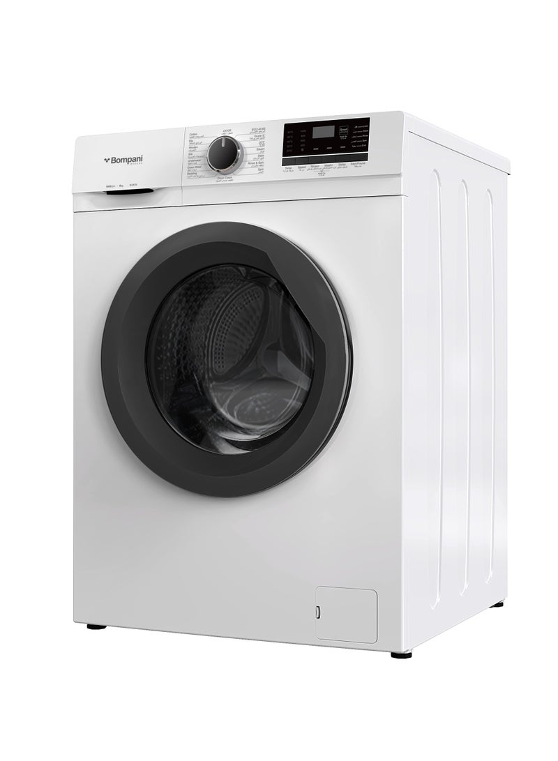 Bompani - 6 Kg Front Load Washing Machine, 16 Programs, LED Display, Push Button & Knob Control, IPX4 Rating With One Year Warranty 1950 W BI2876 White - Image 1