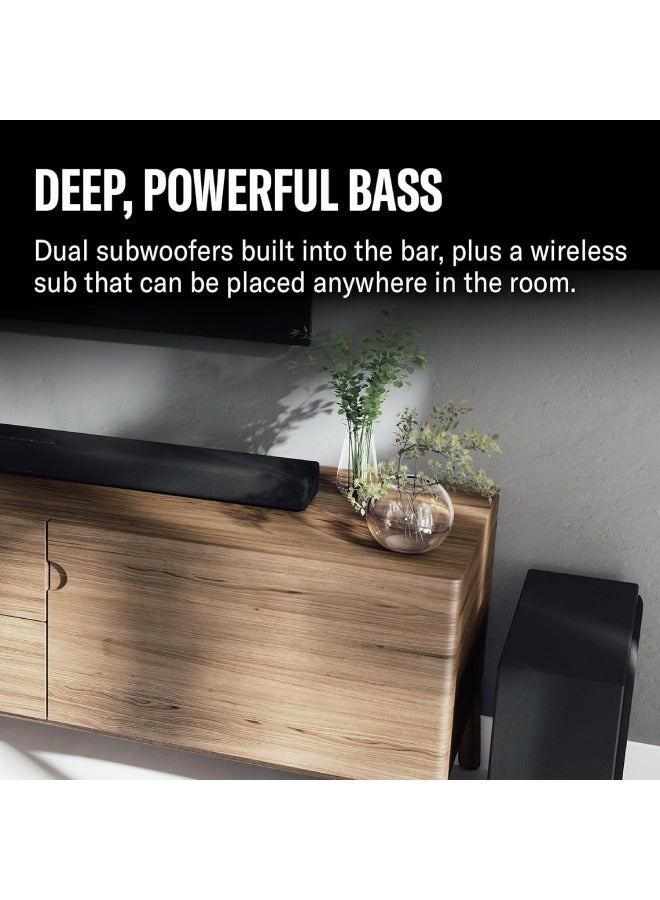 YAMAHA - YAMAHA - True X BAR 50A Sound Bar with Dolby Atmos, Wireless Subwoofer and Alexa Built-in Black SR-X50ABL Black - Image 1