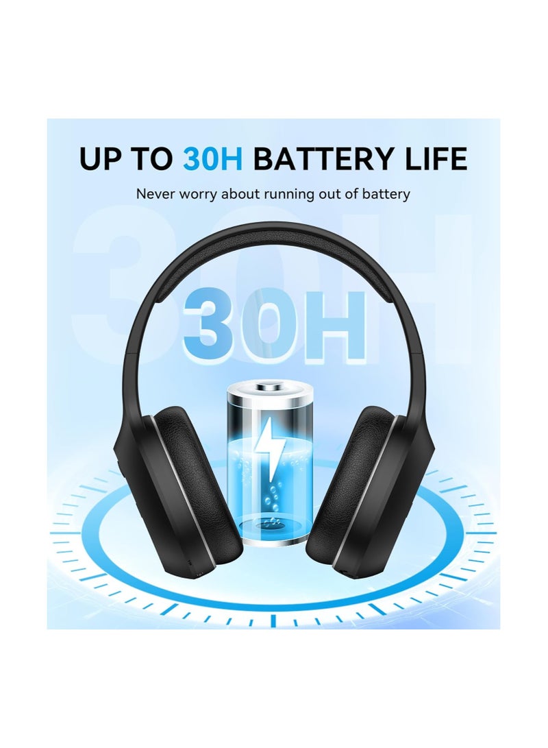 EDIFIER W600BT Wireless Sterio Headphones ,BT5.1,Mic,3.5mm,USB-C,30H Playback Black  - Image 4