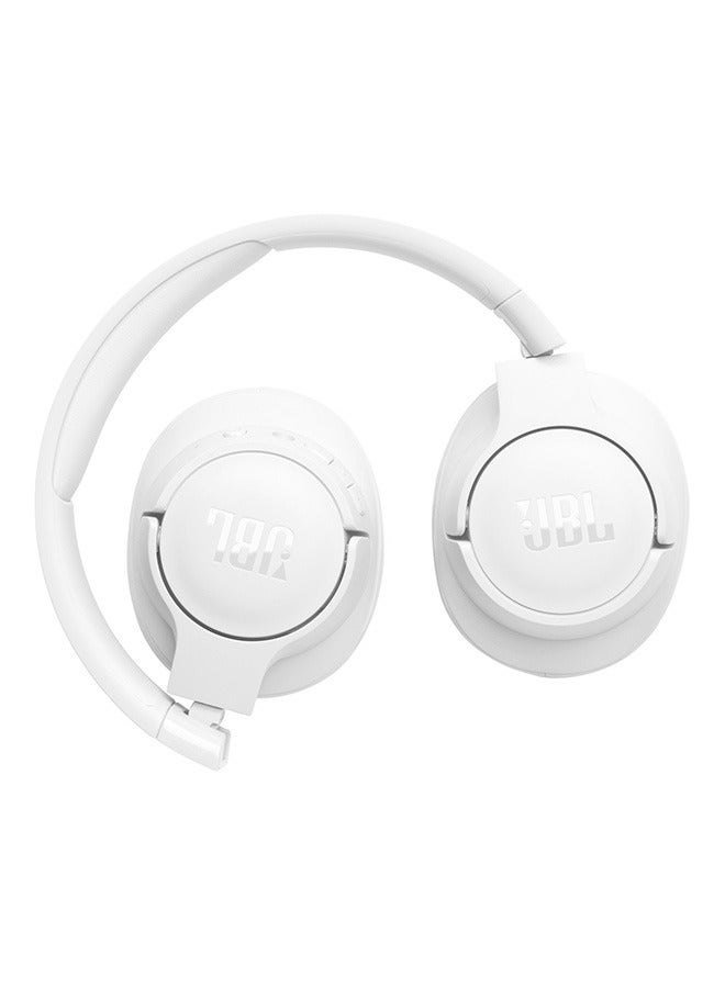 JBL Tune 720Bt Wireless Over Ear Headphones Pure Bass Sound 76H Battery Hands Free Call Plus Voice Aware Multi Point Connection Lightweight And Foldable Detachable Audio Cable White White - Image 2