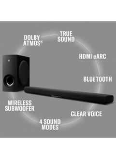 YAMAHA YAMAHA SR-B40A Dolby Atmos Sound Bar with Wireless Subwoofer (Black) SR-B40ABL Black  - Image 3