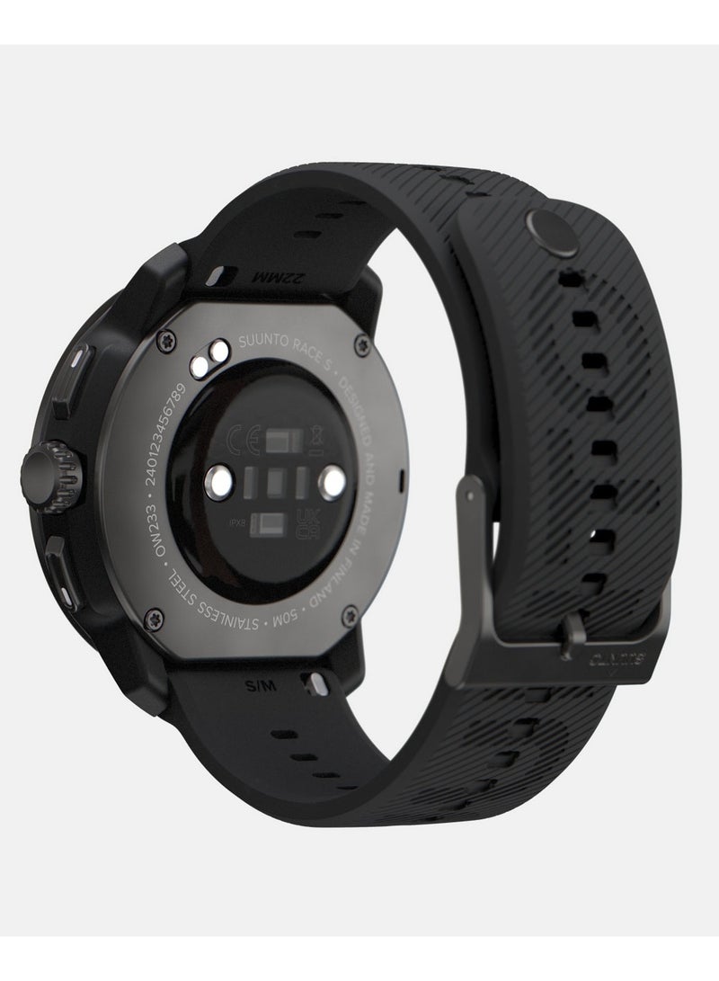 Suunto Race Stainless Performance Watch | 45mm HD AMOLED Screen, Digital Crown, HRV, Race, Train, Recover, Long Battery, Offline Maps, Dual-band GPS/GNSS, 95+ Sports Mode, Planner - All Black  - Image 3