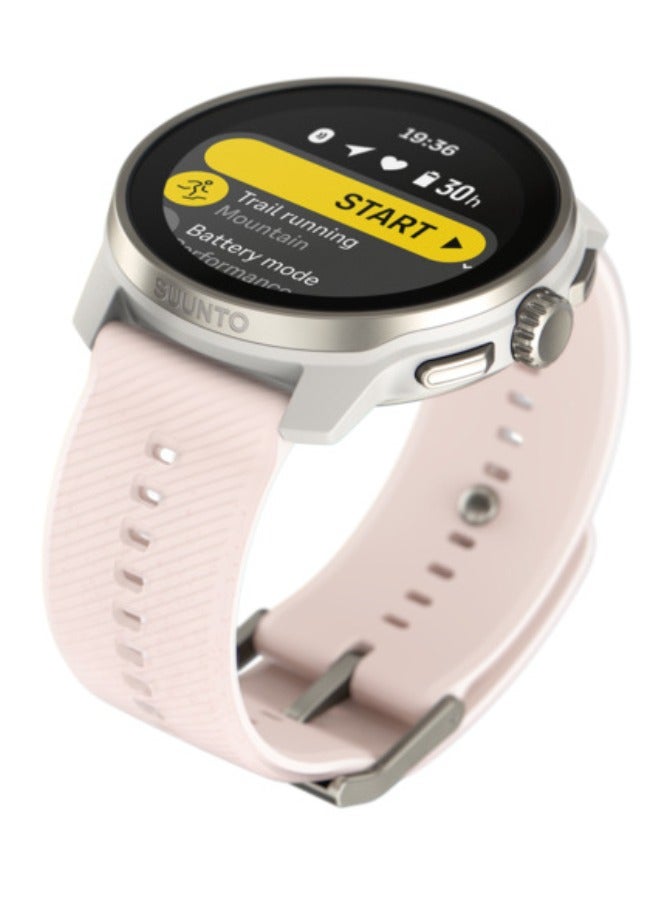 سانتو ساعة الأداء RACE S المصنوعة من الفولاذ المقاوم للصدأ | شاشة AMOLED عالية الدقة 45 مم، تاج رقمي، HRV، سباق، تدريب، استعادة، بطارية طويلة، خرائط غير متصلة، GPS/GNSS مزدوج النطاق، 95+ وضع رياضي، مخطط - وردي قوي - Image 2