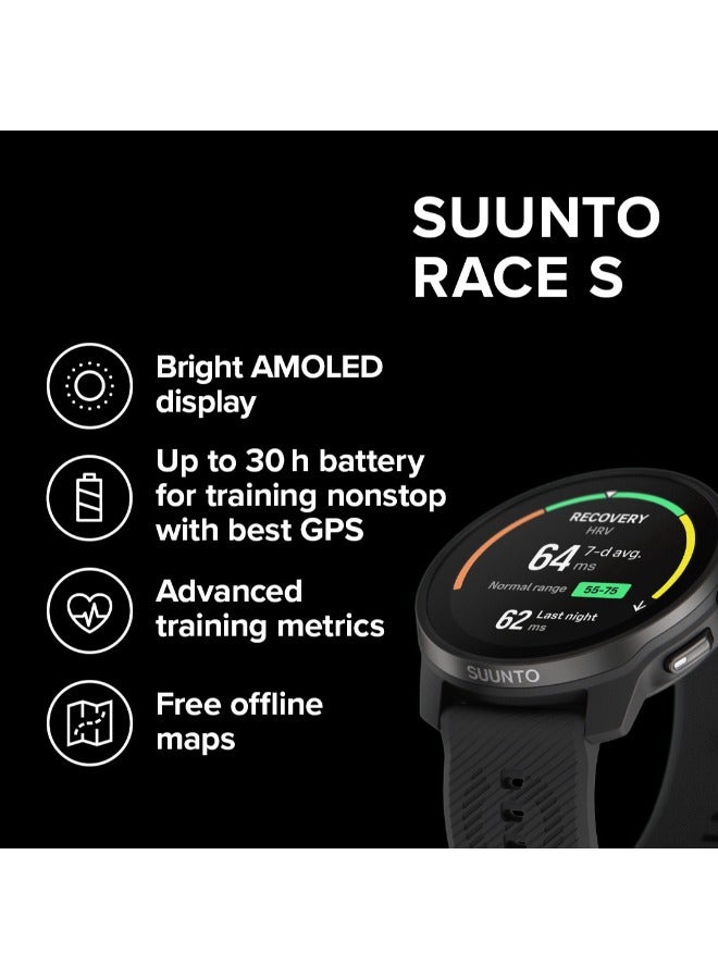 سانتو ساعة الأداء RACE S المصنوعة من الفولاذ المقاوم للصدأ | شاشة AMOLED عالية الدقة 45 مم، تاج رقمي، HRV، سباق، تدريب، استعادة، بطارية طويلة، خرائط غير متصلة، GPS/GNSS مزدوج النطاق، 95+ وضع رياضي، مخطط - وردي قوي - Image 5