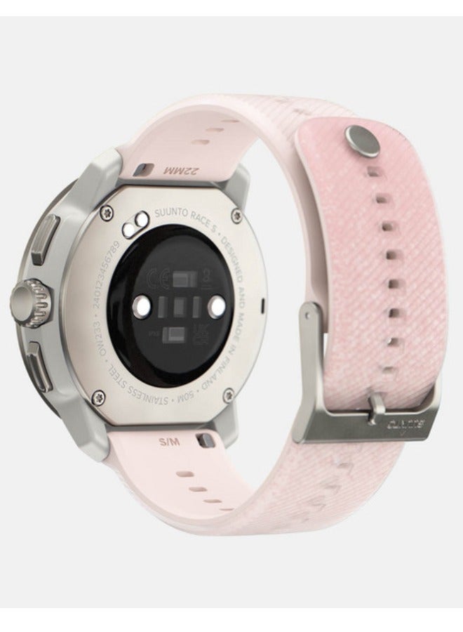 سانتو ساعة الأداء RACE S المصنوعة من الفولاذ المقاوم للصدأ | شاشة AMOLED عالية الدقة 45 مم، تاج رقمي، HRV، سباق، تدريب، استعادة، بطارية طويلة، خرائط غير متصلة، GPS/GNSS مزدوج النطاق، 95+ وضع رياضي، مخطط - وردي قوي - Image 3