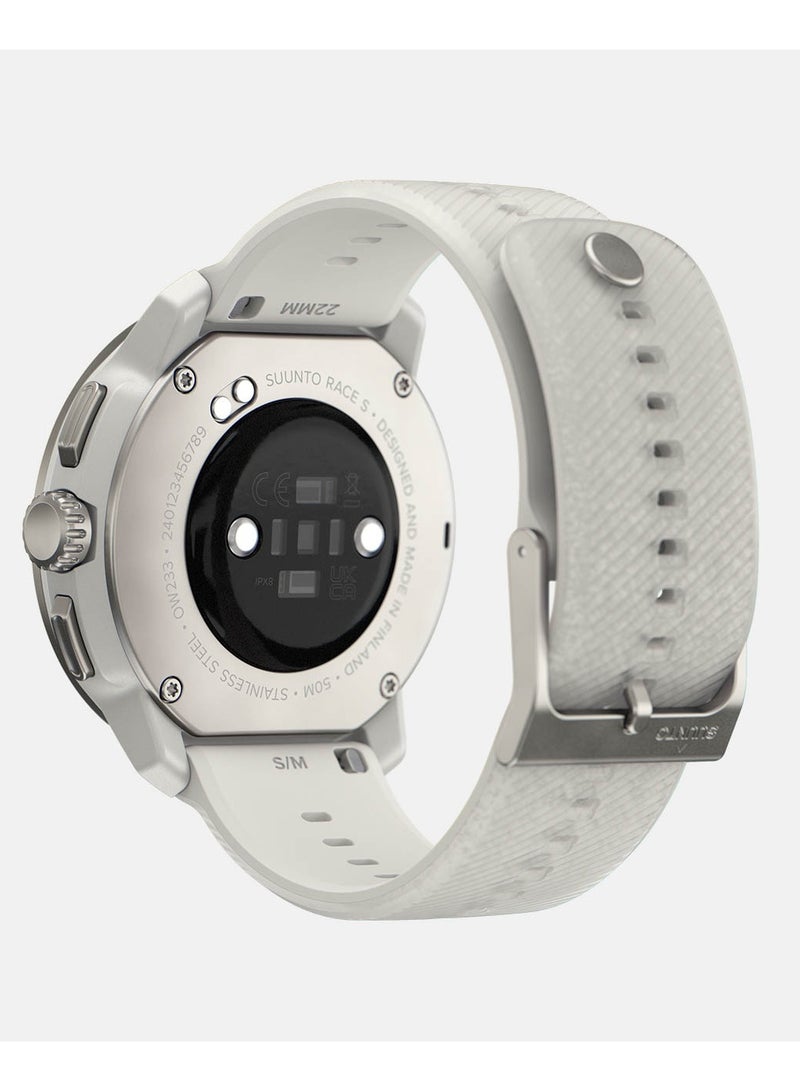 Suunto Race S Stainless Performance Watch | 45mm HD AMOLED Screen, Digital Crown, HRV, Race, Train, Recover, Long Battery, Offline Maps, Dual-band GPS/GNSS, 95+ Sports Mode, Planner - Powder Grey  - Image 3