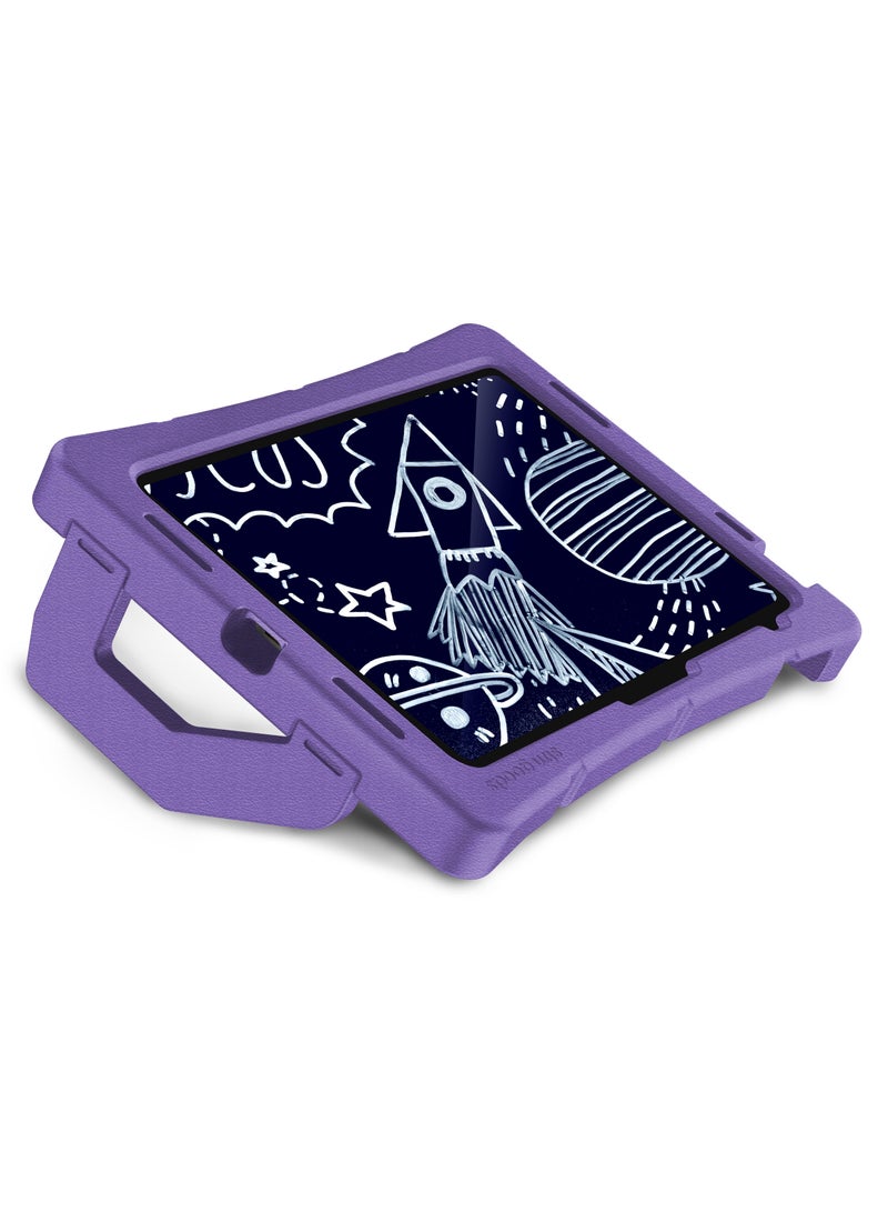 STM Duxling Case for iPad 10th Gen 2022 | Drop Proof, Water Proof, Kid Proof Cover w/ Stand, Ultra Lightweight, 2-Handle Design, Made for K-2 Kids - Purple - Image 4