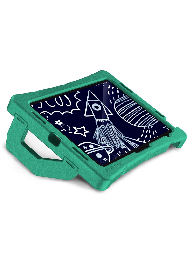 STM Duxling Case for iPad 10th Gen 2022 | Drop Proof, Water Proof, Kid Proof Cover w/ Stand, Ultra Lightweight, 2-Handle Design, Made for K-2 Kids - Green - Image 4