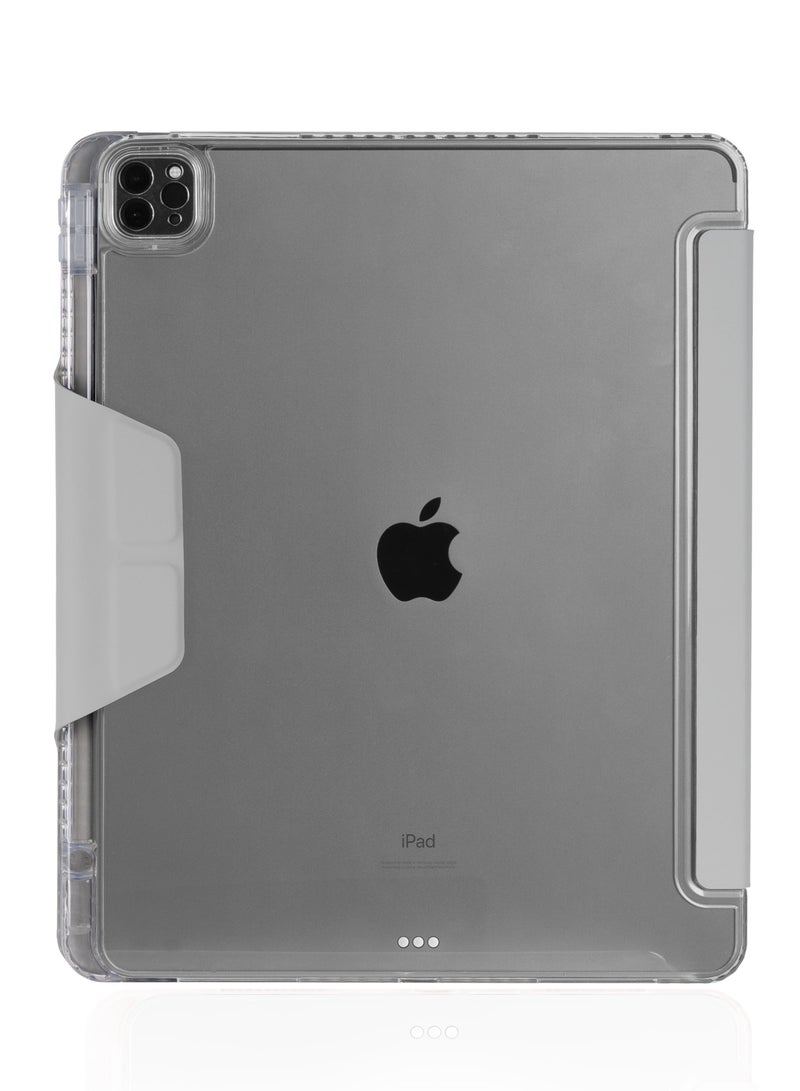 STM Opp Case or Apple iPad Air 13" M2 2024 | Slim, Lightweight Protective Folio Cover, Anti-Scratch/Anti-Slip, Transparent Back, w/ Apple Pencil Storage, Supports Auto Sleep/Wake Function Grey - Image 1