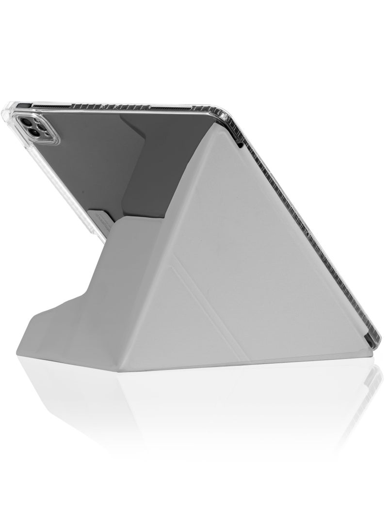 STM Opp Case or Apple iPad Air 13" M2 2024 | Slim, Lightweight Protective Folio Cover, Anti-Scratch/Anti-Slip, Transparent Back, w/ Apple Pencil Storage, Supports Auto Sleep/Wake Function Grey - Image 3