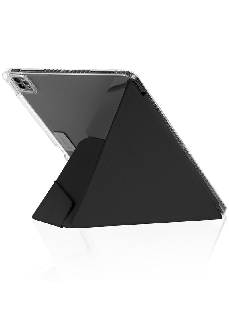 Opp Case or Apple iPad Air 13" M2 2024 | Slim, Lightweight Protective Folio Cover, Anti-Scratch/Anti-Slip, Transparent Back, w/ Apple Pencil Storage, Supports Auto Sleep/Wake Function Black