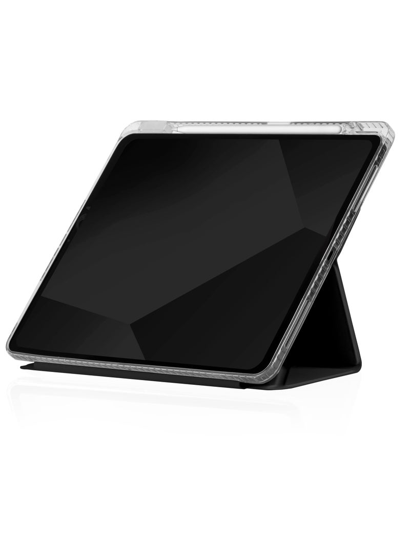Opp Case or Apple iPad Air 13" M2 2024 | Slim, Lightweight Protective Folio Cover, Anti-Scratch/Anti-Slip, Transparent Back, w/ Apple Pencil Storage, Supports Auto Sleep/Wake Function Black