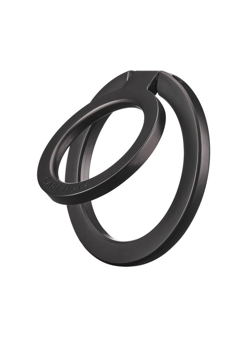CASE-MATE - MagSafe Ring Stand - Magnetic Grip Holder, Strong Secured Magnets 3x iPhone Weight, Removable Grip for Apple iPhone 15/14/13/12 Series & MagSafe Cases, Stainless Steel - Black - Image 1