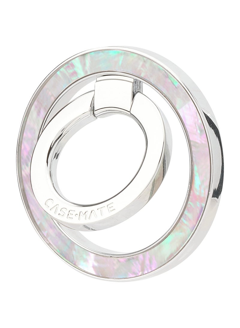 CASE-MATE - MagSafe Ring Stand - Magnetic Grip Holder, Strong Secured Magnets 3x iPhone Weight, Removable Grip for Apple iPhone 15/14/13/12 Series & MagSafe Cases - Mother Of Pearl Pearl - Image 1