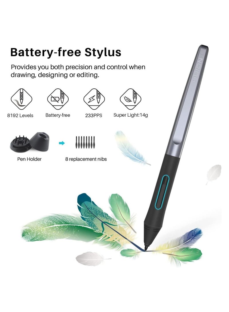 HUION Inspiroy H1060P Graphics Drawing Tablet | 12 Customizable Hot Keys, 8192 Pressure Sensitivity, Battery-Free Stylus | 10x6.25" Work Area Black  - Image 4
